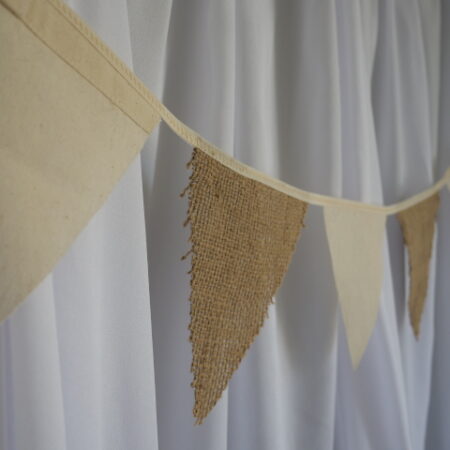 Image showing hessian and canvas bag triangle bunting