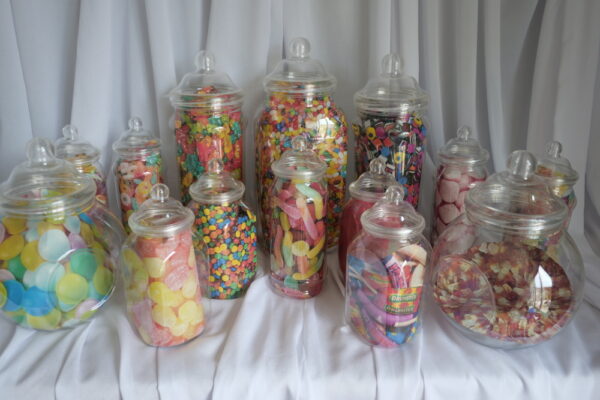 Image of 14 plastic sweet jars